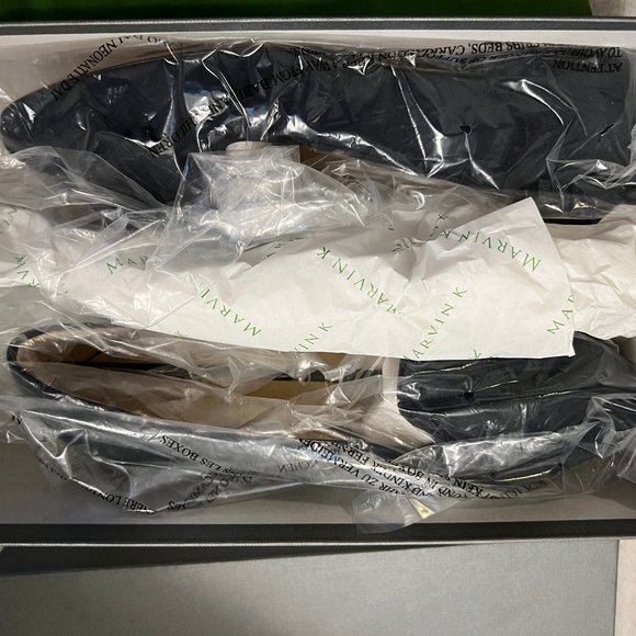 Aquatalia by Marvin K 'Angelica' Leather Suede Blue Bow Flat Shoes $350 - Picture 6 of 11